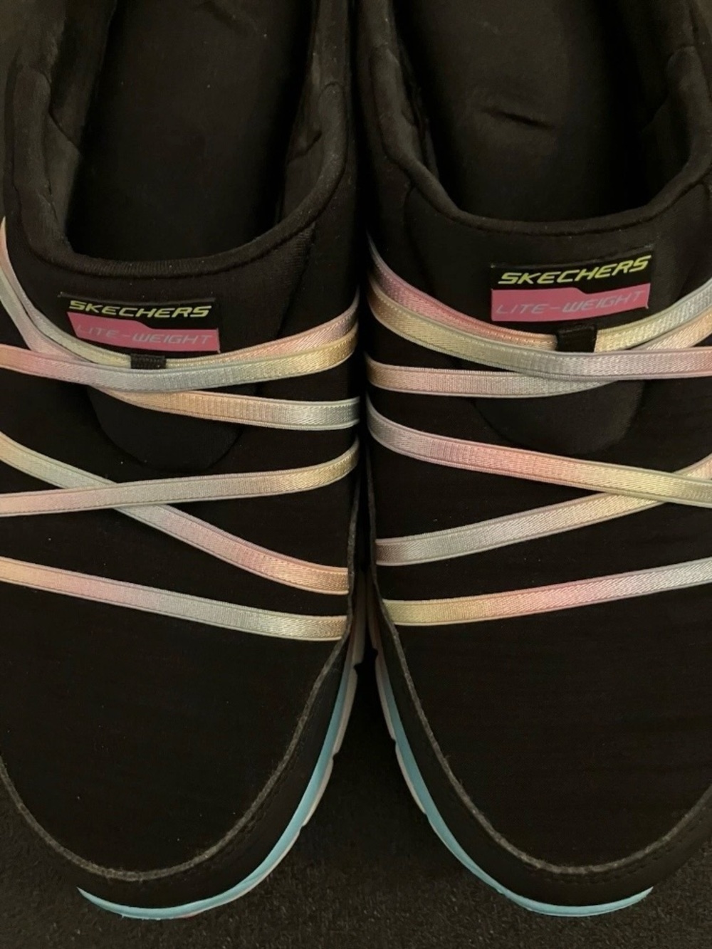 Skechers Sport Women’s Air Streamer Fashion Sneakers Slip-Ons Black/Multi Sz 8 - Picture 8 of 10
